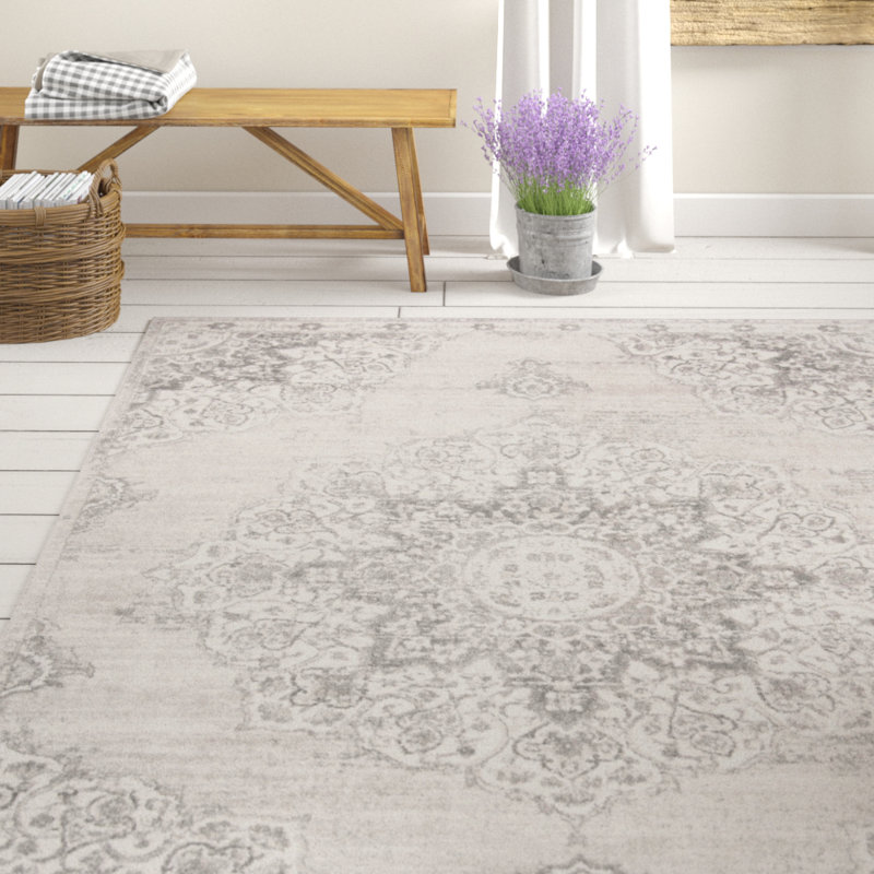 Ophelia & Co. Lamartine Oriental Gray/Ivory Area Rug & Reviews Wayfair